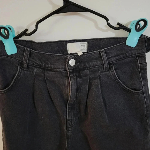 Current Elliot Women’s Washed Black Pleated High-Rise Tapered Denim Jeans |Sz 29 - Picture 4 of 10